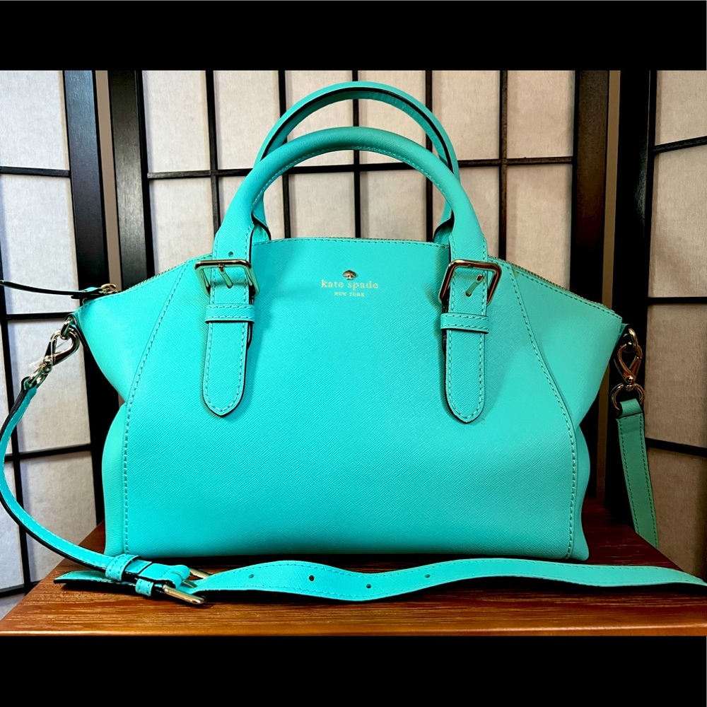 Kate Spade turquoise medium satchel purse